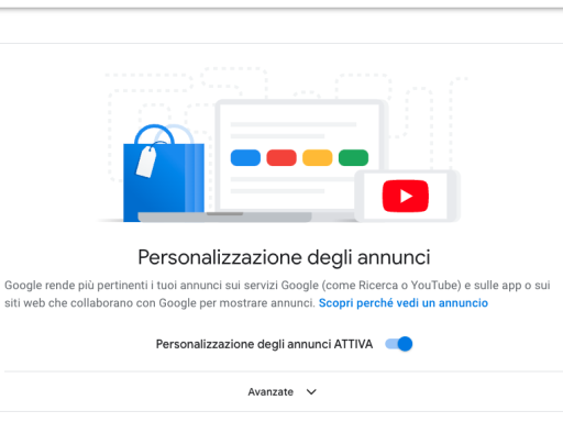 google personalizzazione annunci